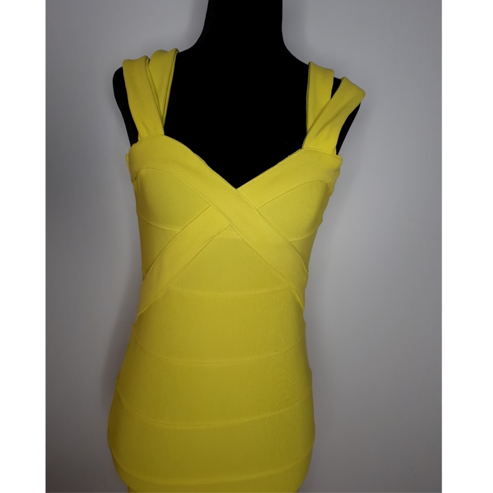 NWT Neon yellow body con dress